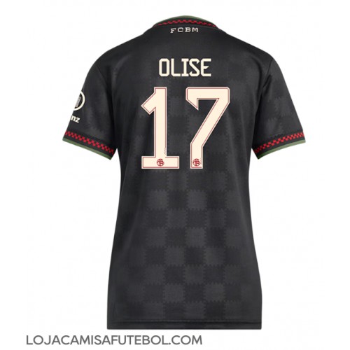 Camisa de Futebol Bayern Munich Michael Olise #17 Equipamento Alternativo Mulheres 2025-26 Manga Curta Camisa de Futebol Bayern Munich Michael Olise #17 Equipamento Alternativo Mulheres 2025-26 Manga Curta